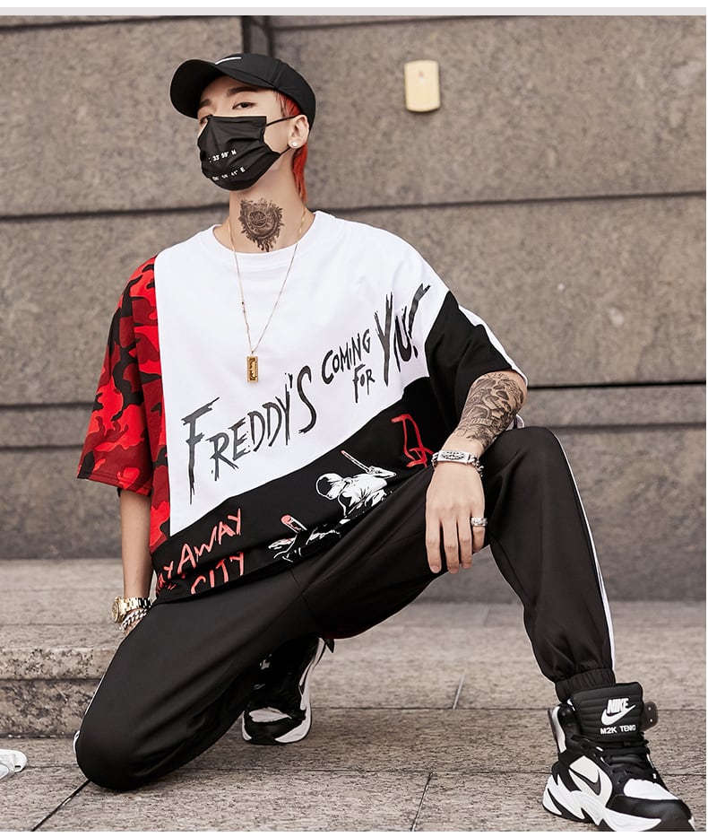 全2色 Tシャツ カットソー プリント カジュアル ストリート 