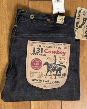 NOS(新古品) アメリカ製  RRL “131 Cowboy Overalls” 限定品