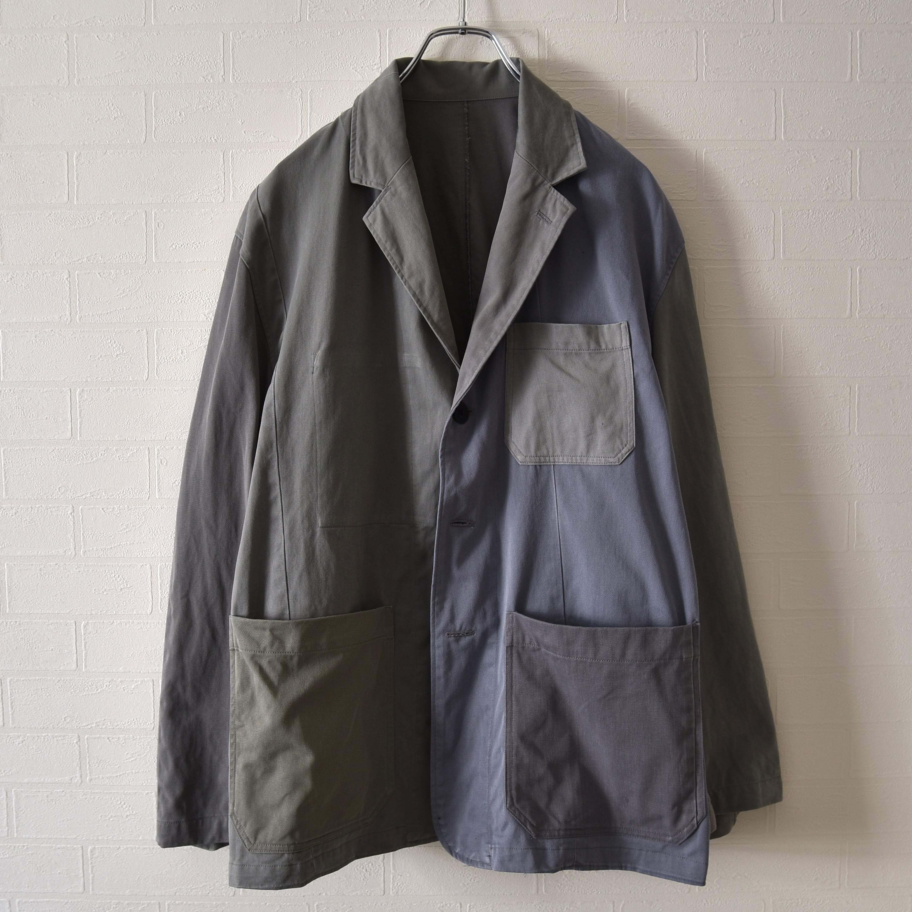 90s Vintage Euro French Work Green Twill Jacket / ユーロワーク
