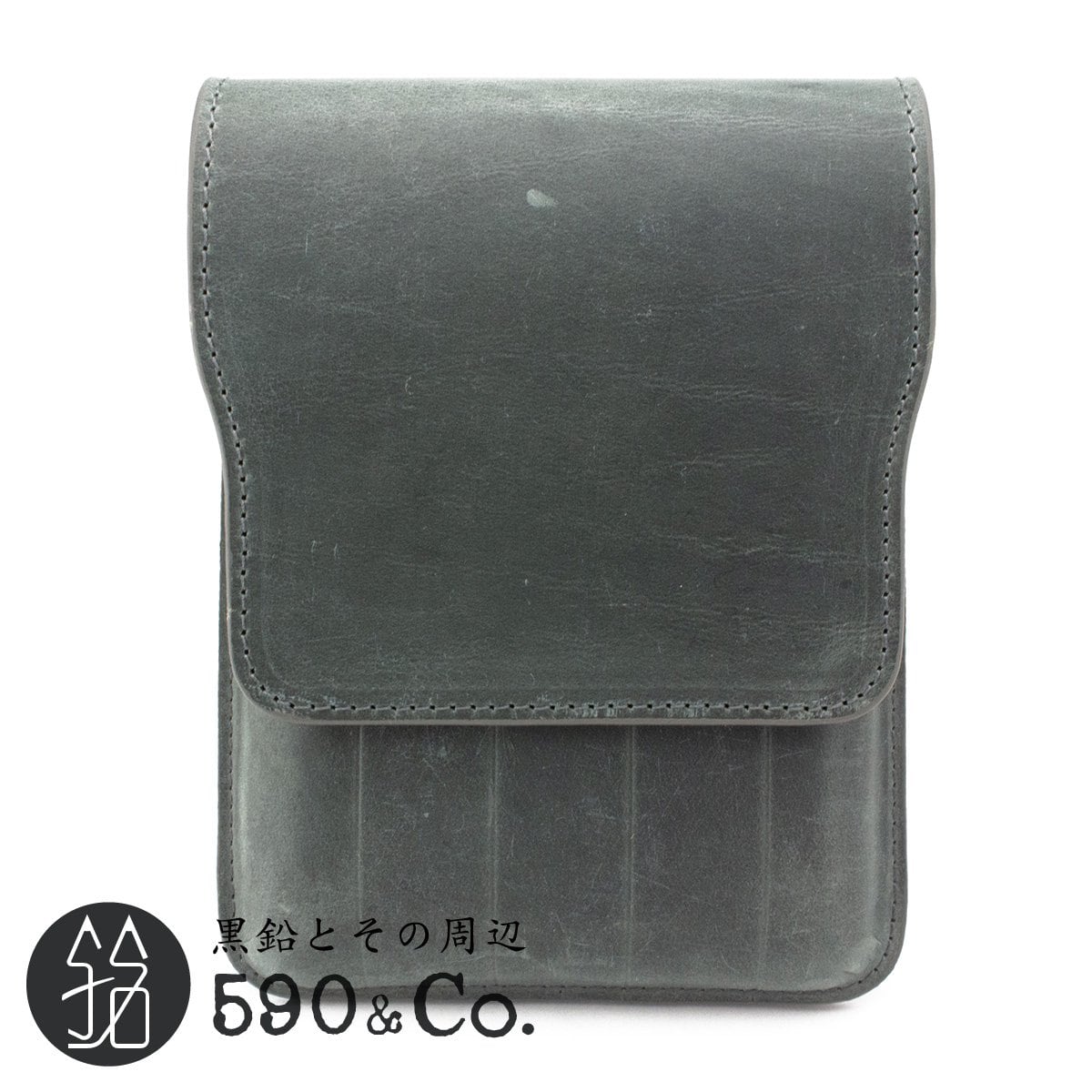 Galen Leather/ガレンレザー】フラップペンケース・5本用 (クレイジーホーススモーク) 590Co.