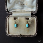 ヴィンテージジュエリー 9ctゴールド 再生ターコイズ ピアス(ソーティングメモ付)