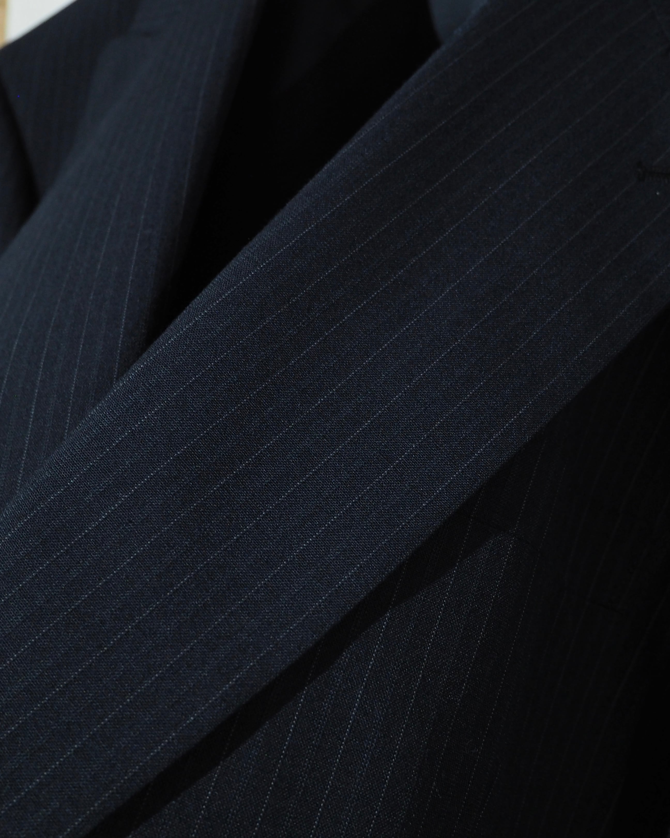 1990s Beautiful Pinstripe Embroidery Vintage Double Breasted Tailored Jacket