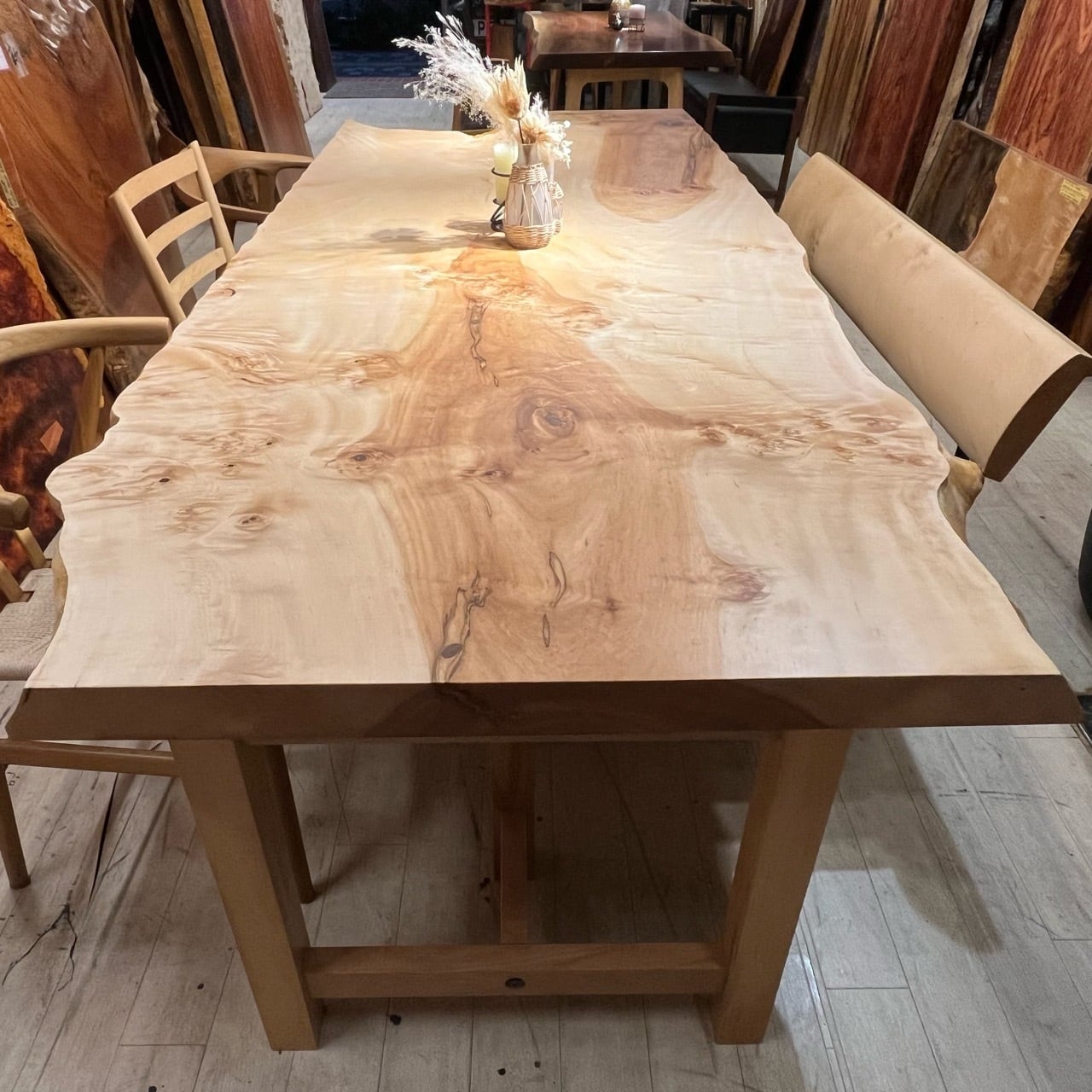 栃（トチ）_2410×880-1000×60_浅草本店_テーブル天板/一枚板 242135