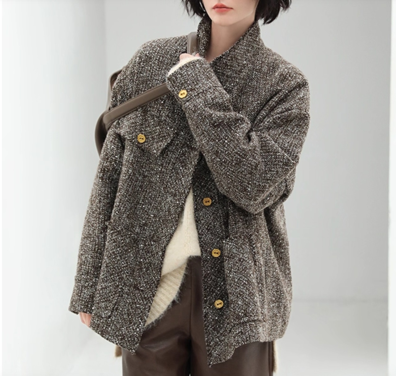 パッチポケット ボタンフロント ヒップ丈 長袖 ジャケット  00058・画像2