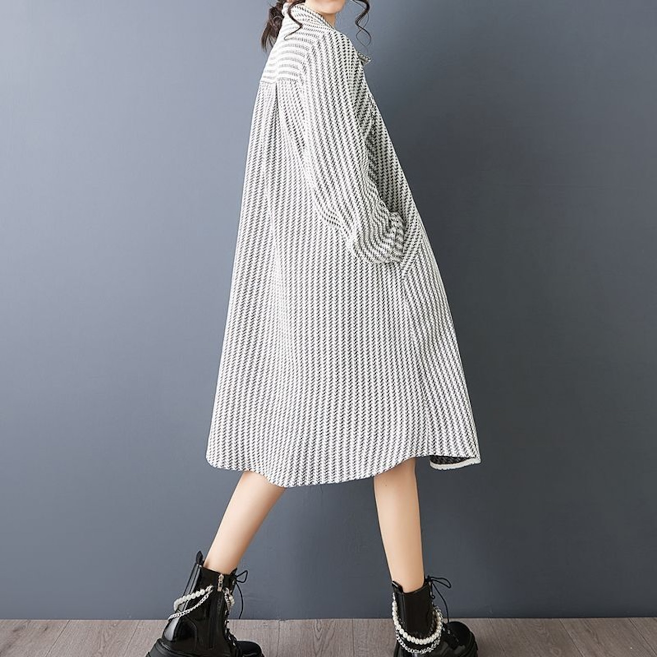 切替ライン 柄デザイン ワンピース 00027