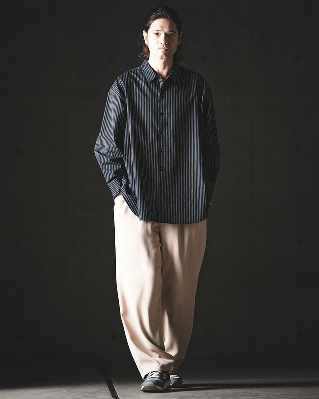 【GLIMCLAP】ピンストライプシャツ　(201-011-gls-cg)