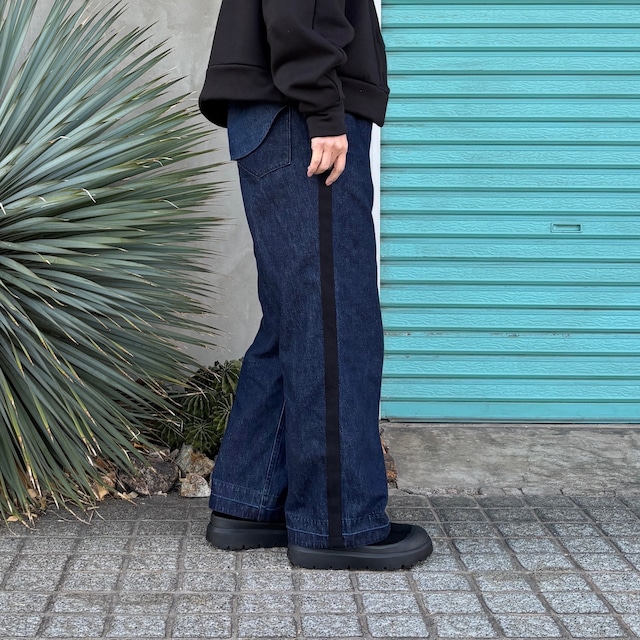 【残り１点】Denim / Line Semi Wide Pants M  バイオ
