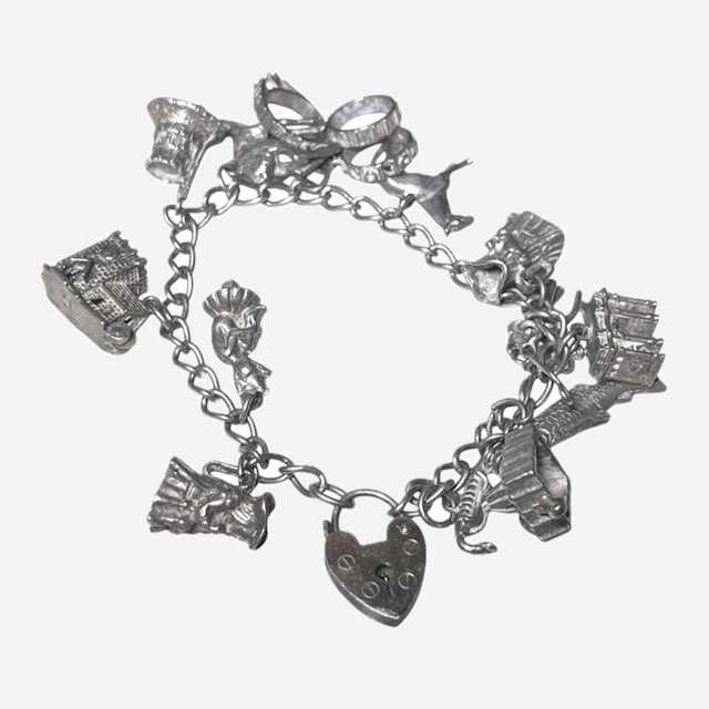 vintage silver charm bracelet