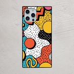 受注生産 iPhoneケース 原色メンフィスのコミック抽象｜ポップアート PABS019D
