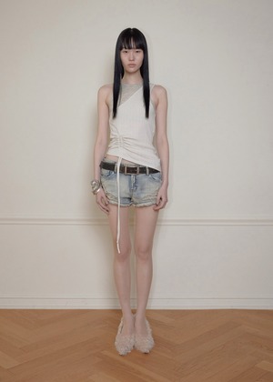 [BOHEMSEO] OFFSET WAFFLE TOP, BEIGE 正規品 韓国ブランド 韓国通販 韓国代行 韓国ファッション BOHEMIAN SEOUL ボヘミアンソウル 日本 店舗