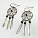 Southwestern Sterling Onyx Dreamcatcher Pirced Earrings