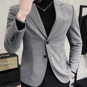 plaid casual suit jacket 00220
