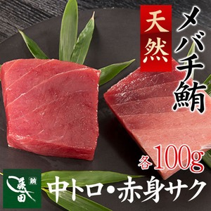 冷凍天然メバチ　中トロ・赤身サクセット（船内凍結品） [各約100ｇ]【鮪、まぐろ、マグロ】（0006）【送料：豊洲より冷凍便で発送】