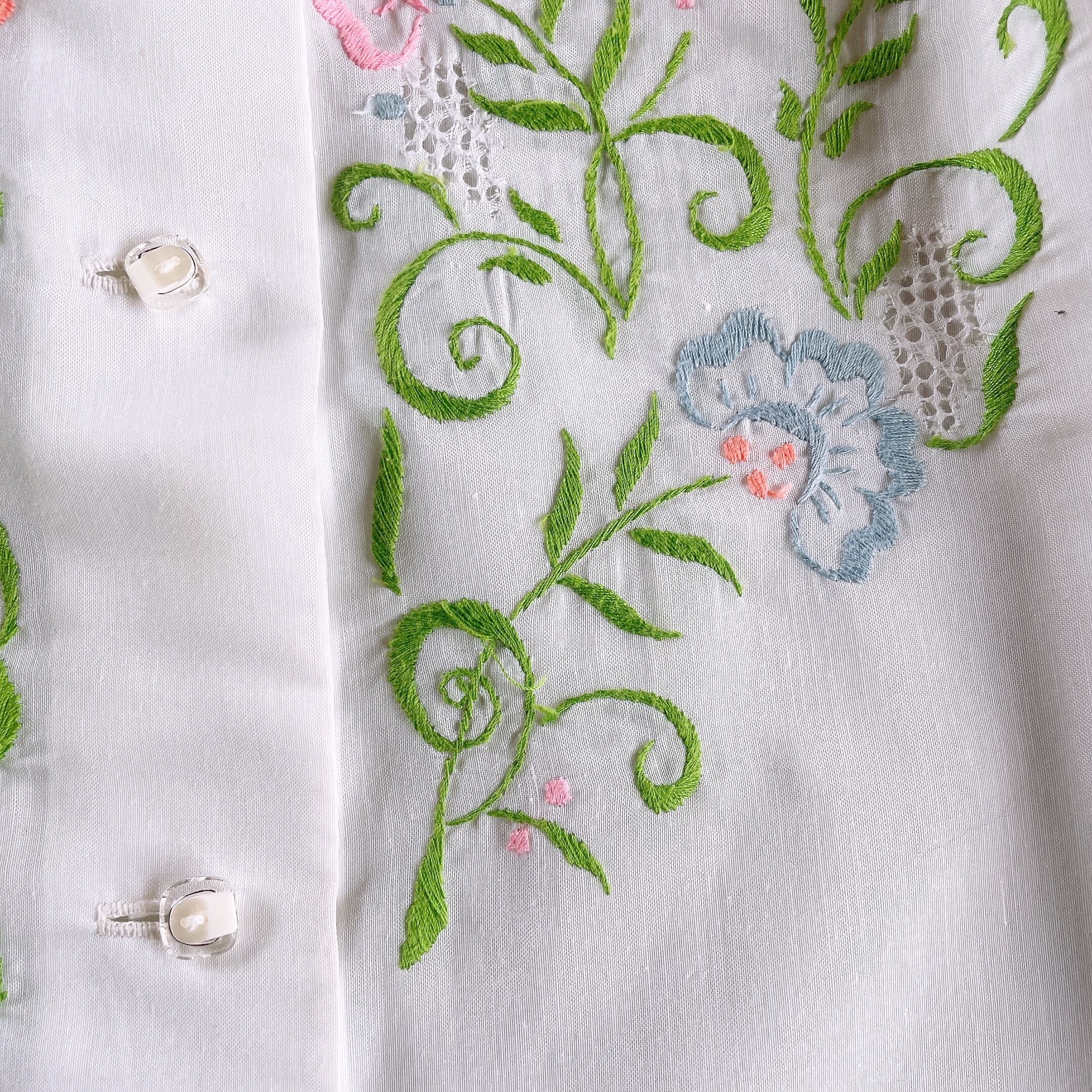 Vintage ヴィンテージ  刺繍 刺繍ブラウス embroidery 白