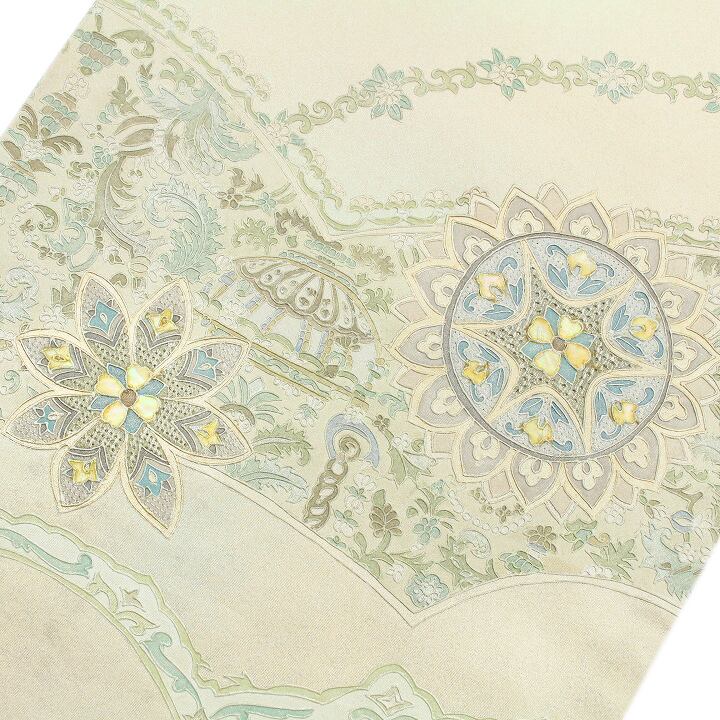 最高にエレガントな逸品　【螺鈿】と【スワトウ刺繍】　大人のフォーマル袋帯 最高にエレガントな逸品 【螺鈿】と【蘇州・スワトウ刺繍】 美品の