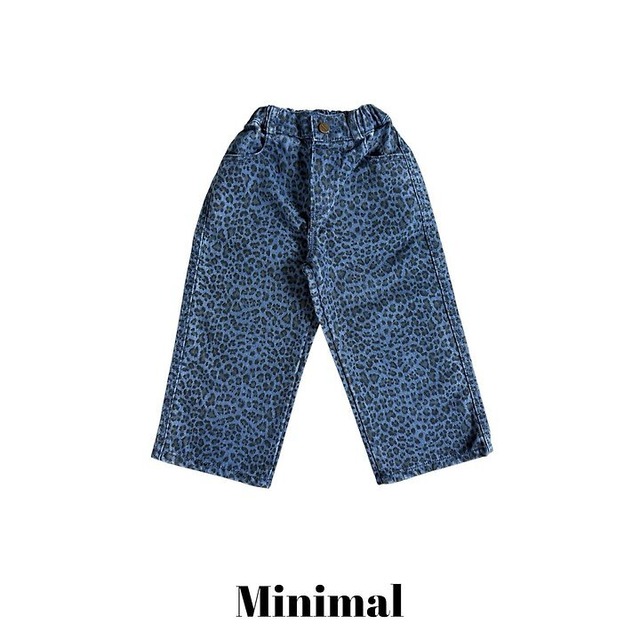 【取寄】minimal｜leopard standard denim pants｜ヒョウ柄スタンダードデニムパンツ｜S-JM｜kids&jr｜26 autumn