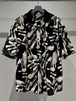 Mercury Mini Button Splash Print Black Collar Shirt
