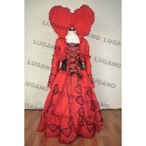 K1170 ディズニー ♪ ハートの国のアリス 女王ビバルディ 風 コスプレ