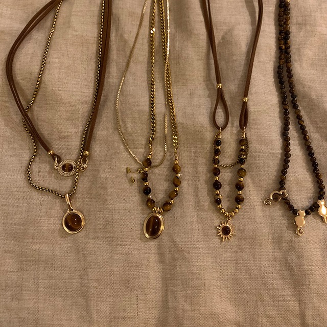 Somedayifレトロ虎目石重ねネックレス 4s