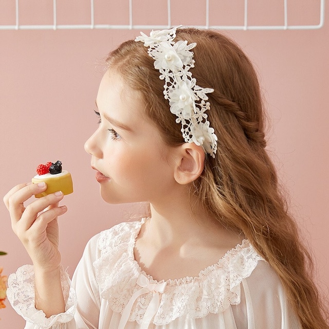 【kids】pearl flower headband hair accessory k163