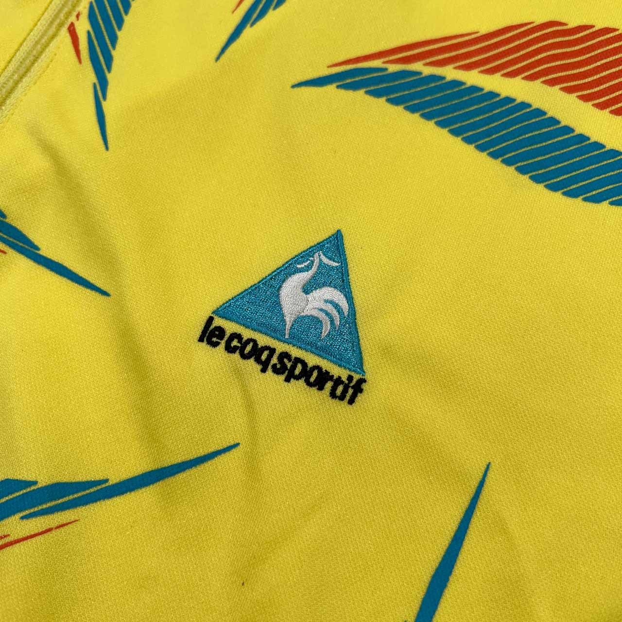 le coq sportif GOLF ルコック スポルティフ ゴルフ ハーフジップ 半袖 ドライ ポロシャツ サイズ L /イエロー/スポーツ/メンズ