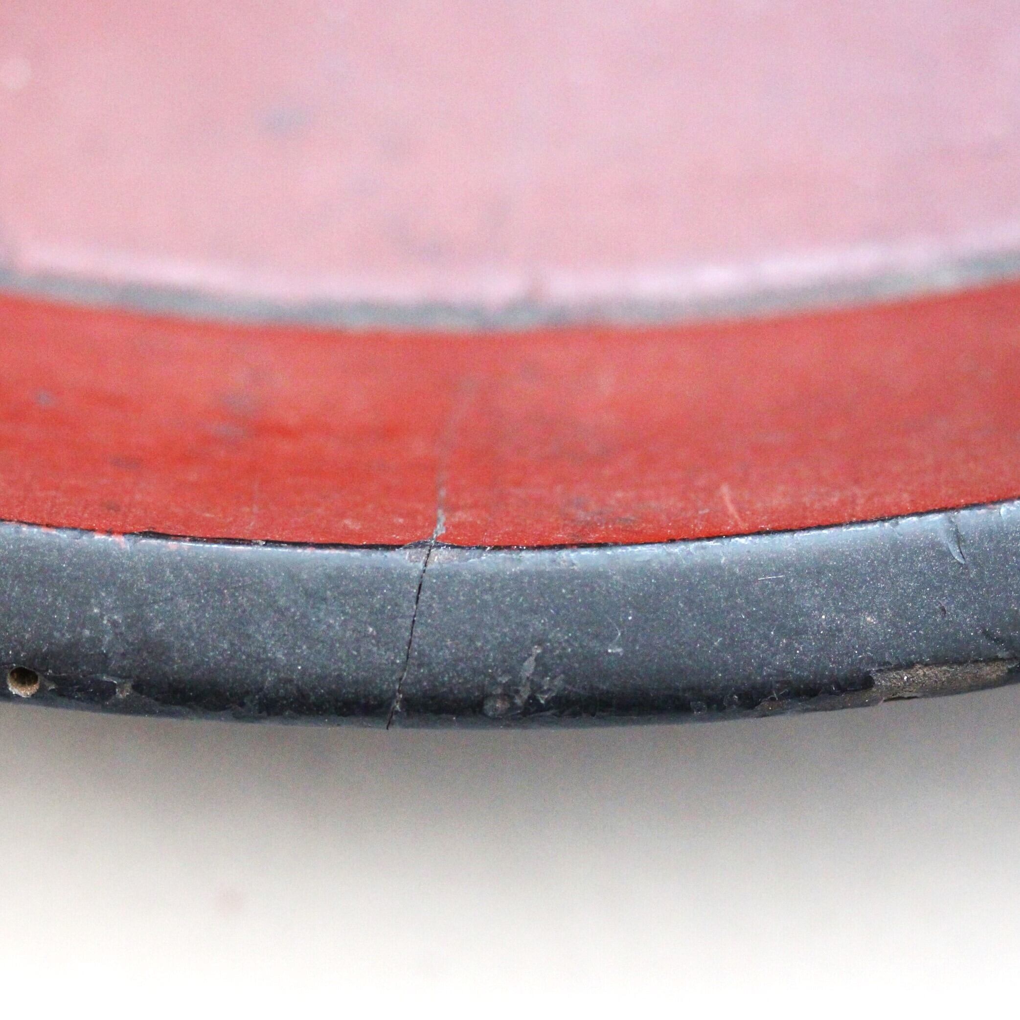 赤と黒】赤黒漆丸盆 d39.6cm Red and Black Lacquered Wooden Round
