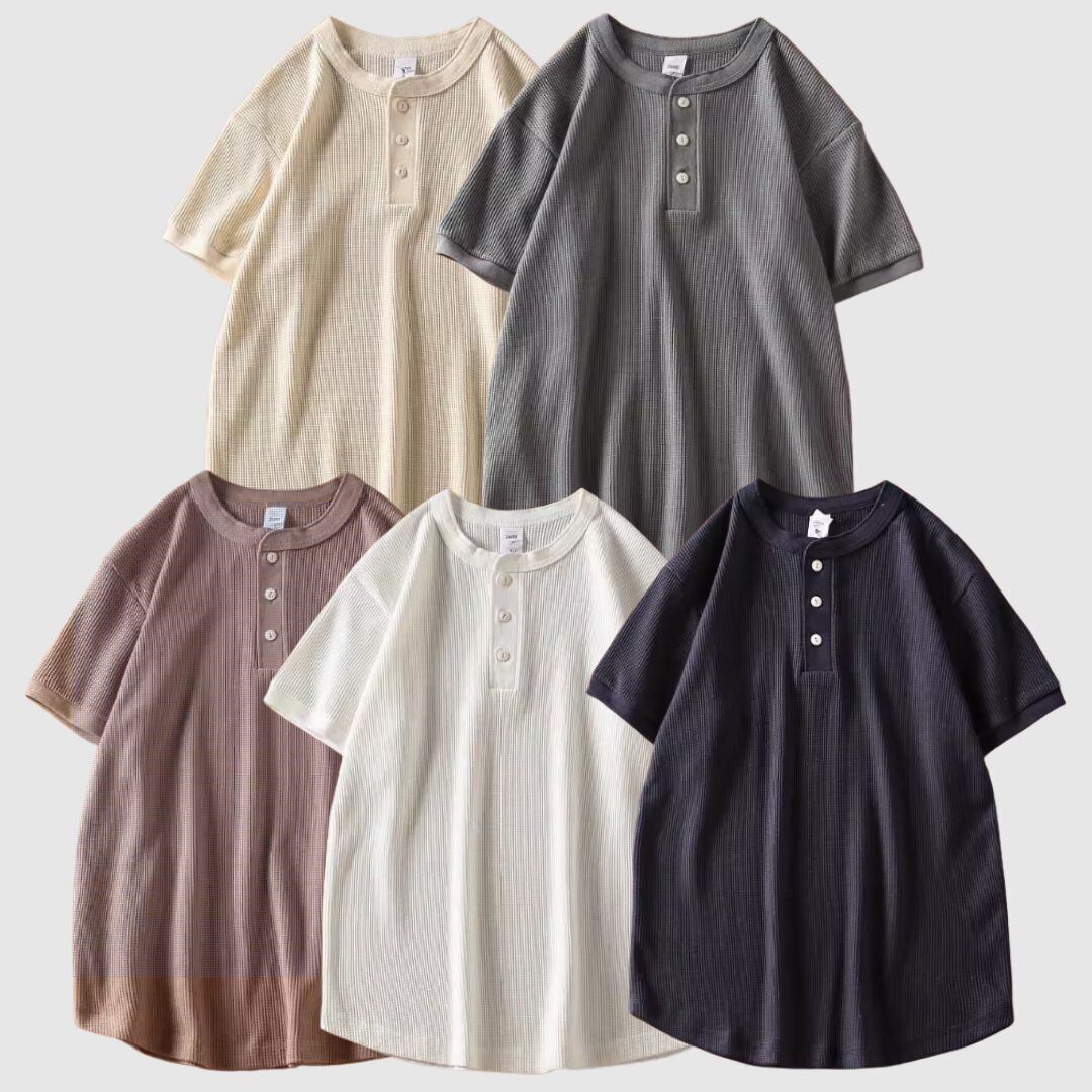 ヘンリーワッフルTシャツ H2140