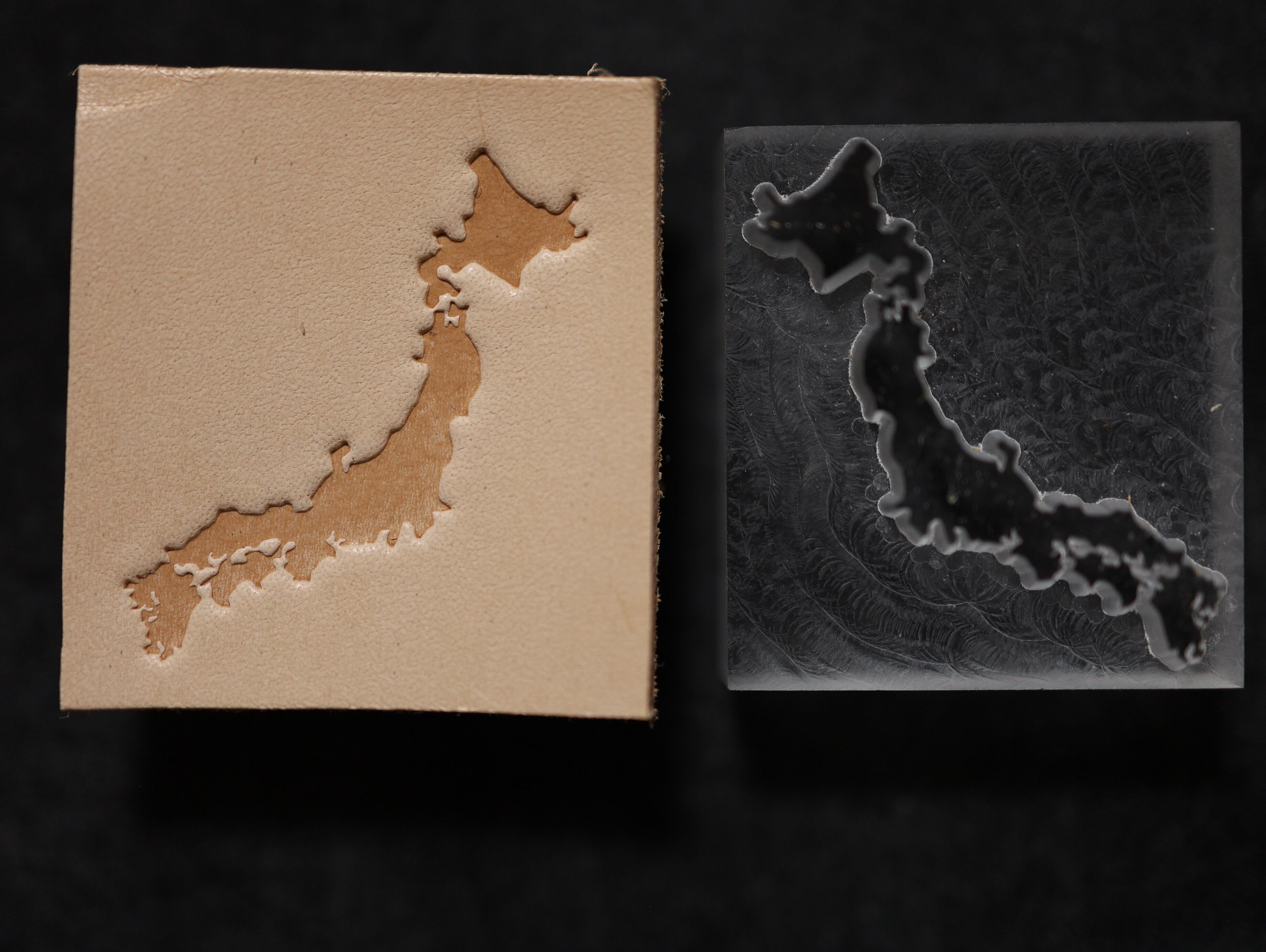 【アクリル刻印】日本地図　レザークラフト用