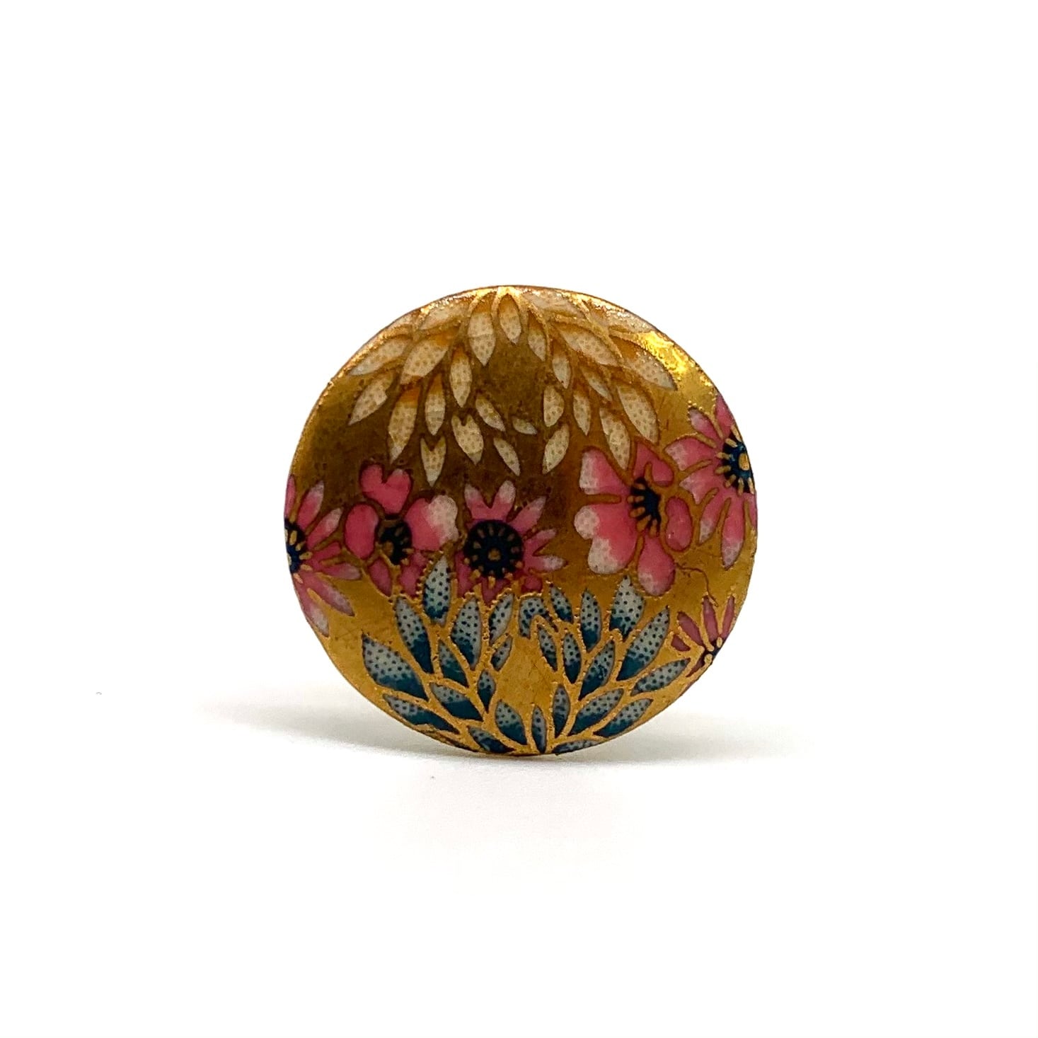 薩摩焼 金彩華文 ボタン 中 明治時代 | Gallery 執月