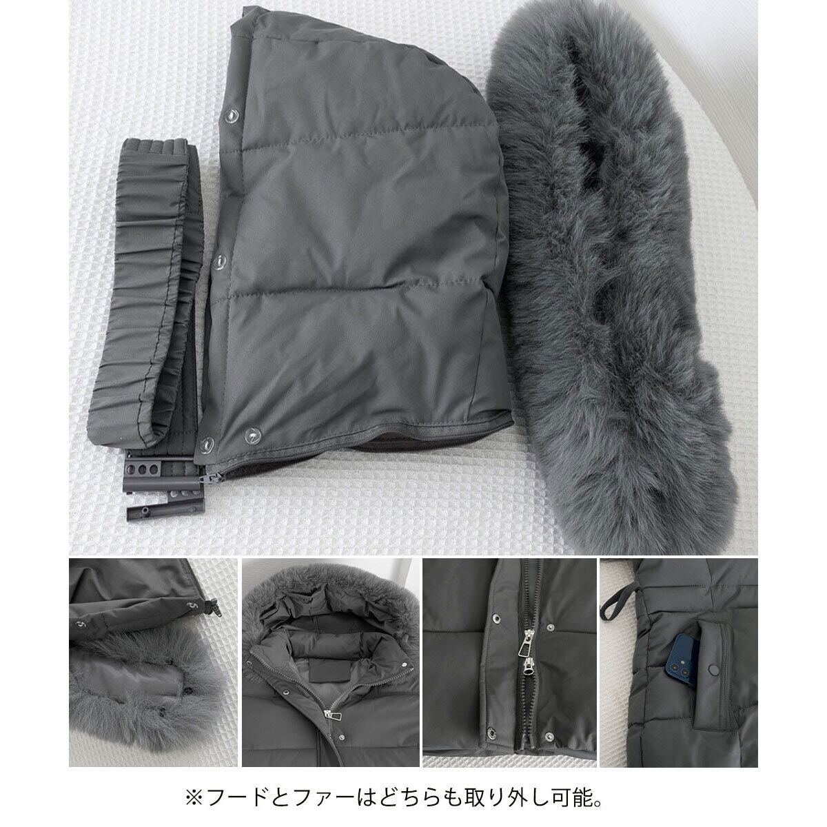 ダウンジャケット 中綿 フード付き レディース 秋冬 防寒 保温 防風 韓国 きれいめ 大人 シンプル ゆったり 暖かい アウター エコダウン ウエストマーク 体型カバー 大人可愛い 大人女子