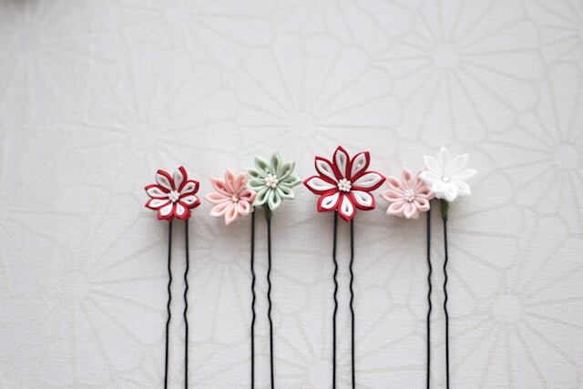 つまみ細工 コームとUピンのセット