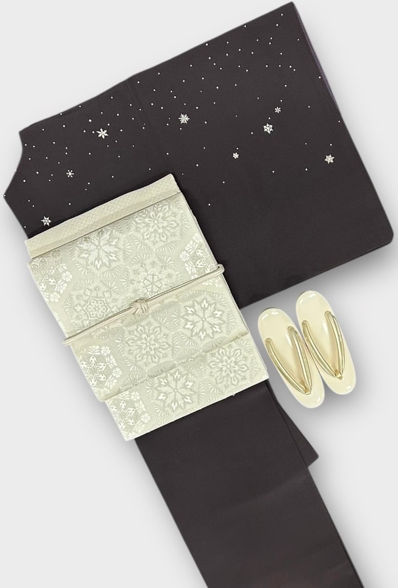 江戸小紋 鮫 油色×草色 裄丈 68㎝ しつけ糸、反端あり K5155 | 着物