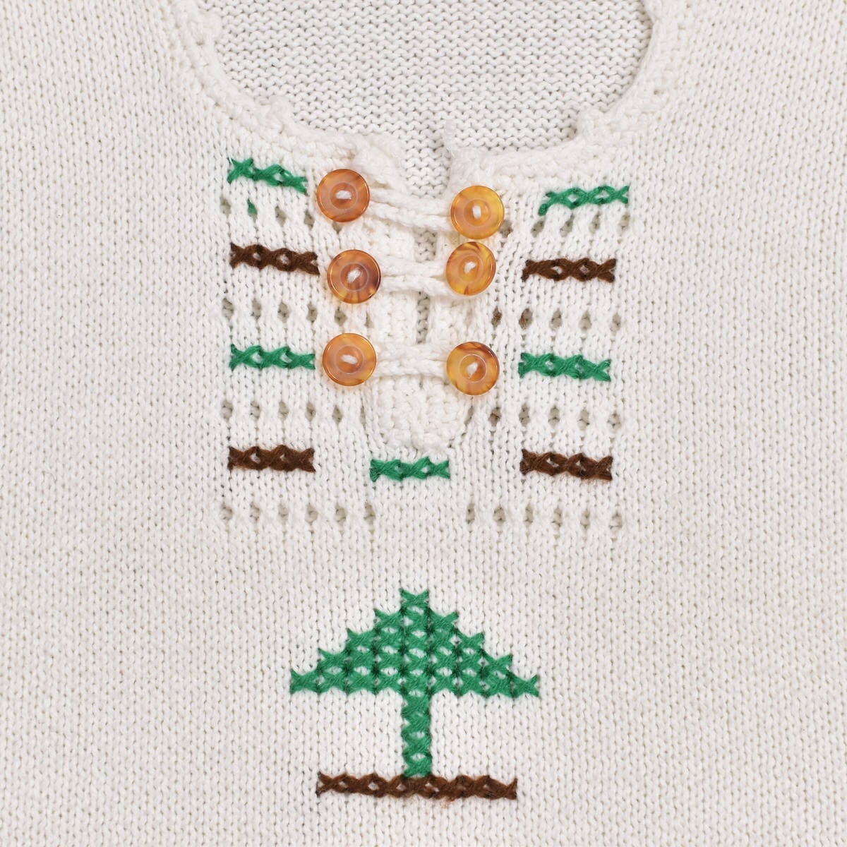 80~90s Unknown 刺繍デザイン アームレットスリーブ セーター 80~90s Unknown 刺繍デザイン アームレットスリーブ セーター