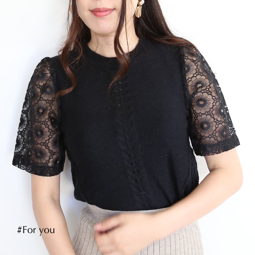 袖レースのニット_a0001908029