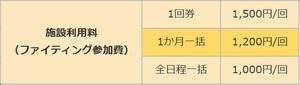 施設利用料（ファイティング参加費） 1ヶ月分一括予約単価