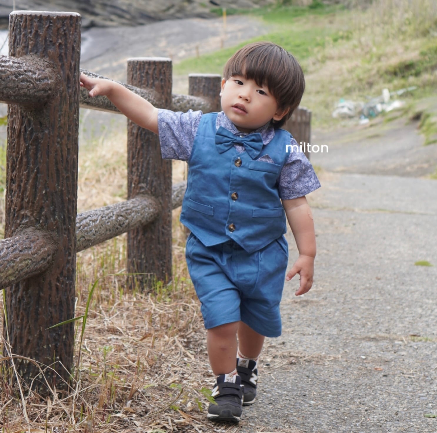 半袖ブルータイスーツ】2026年最新 90 cm 0歳 1歳 2歳 男の子 スーツ