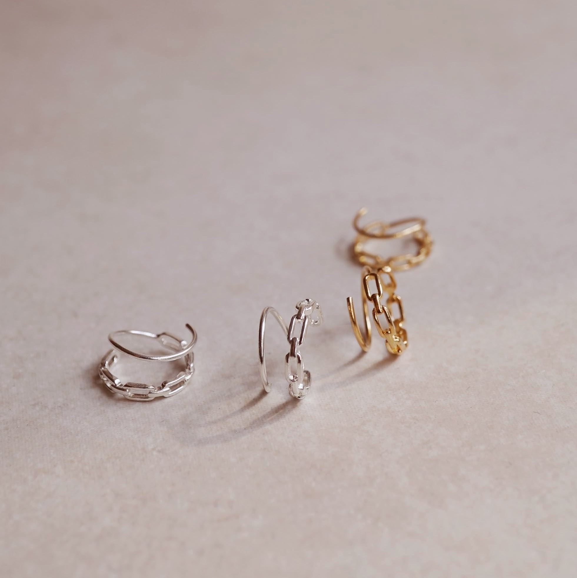 SV925 ダブル見えチェーンピアス