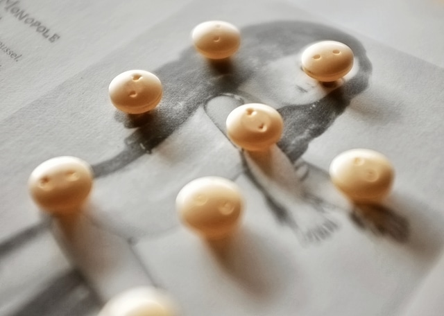 50s フランス 8p レモンドロップスとガラリスボタンa ヴィンテージ