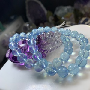お客様オーダ品・ロマネサイトアメジスト龍亀、アクアマリン