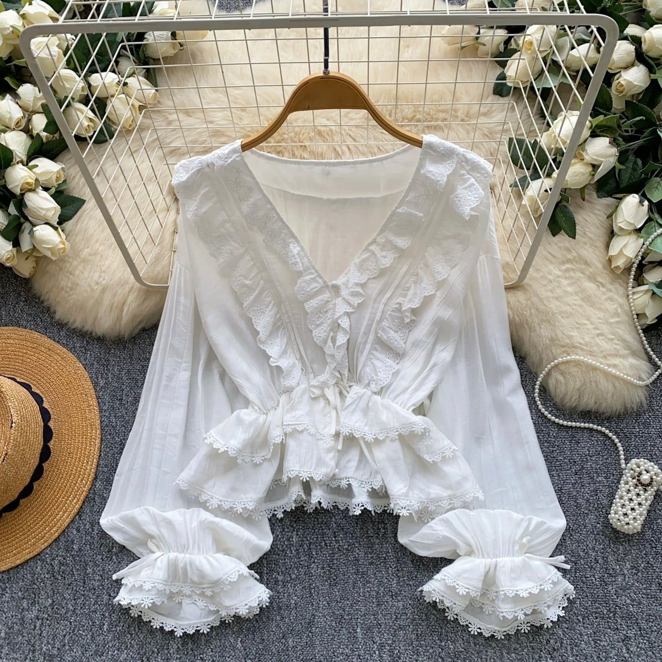 tops】2色フリルレースブラウス RH9271 | BeautyYouStyle