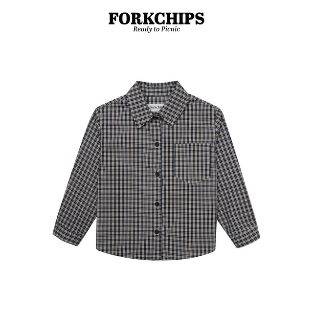 【取寄】fork chips｜mile check shirt｜マイルチェックシャツ｜M-JXL｜kids&jr｜26 spring