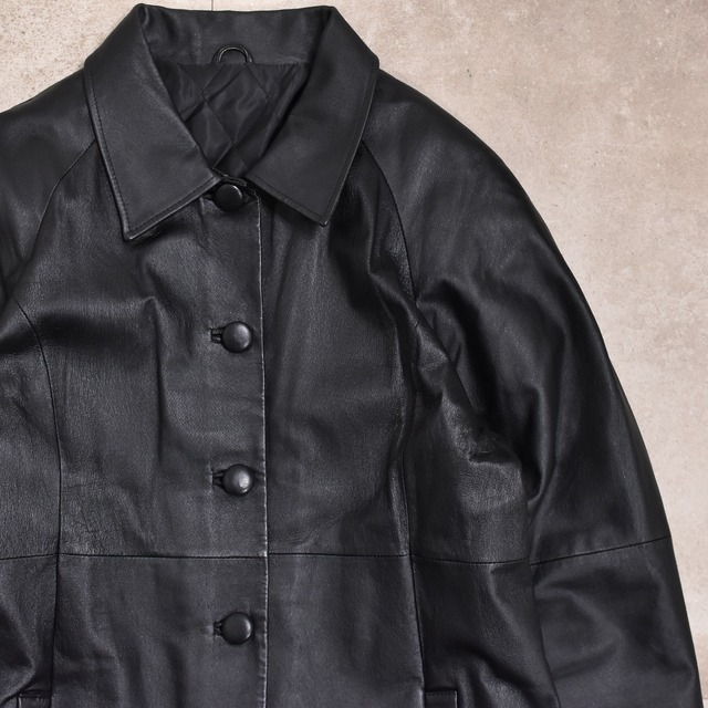 Black leather coat