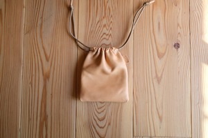 《即納》drawstring pouch（S）【horse natural】