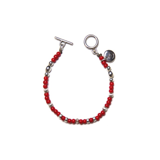 STEADY HIGH / White heart beads bracelet/Red | Consigliere Jewelry ...