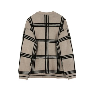 格子柄ニットカーディガン　MT0080370