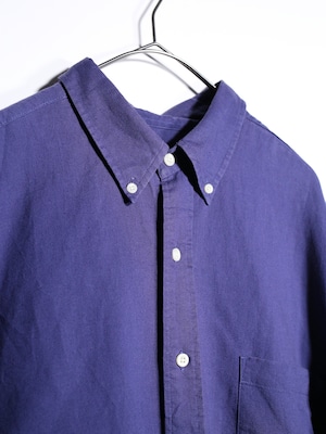 "Eddie Bauer" violet color over silhouette cotton × linen s/s shirt