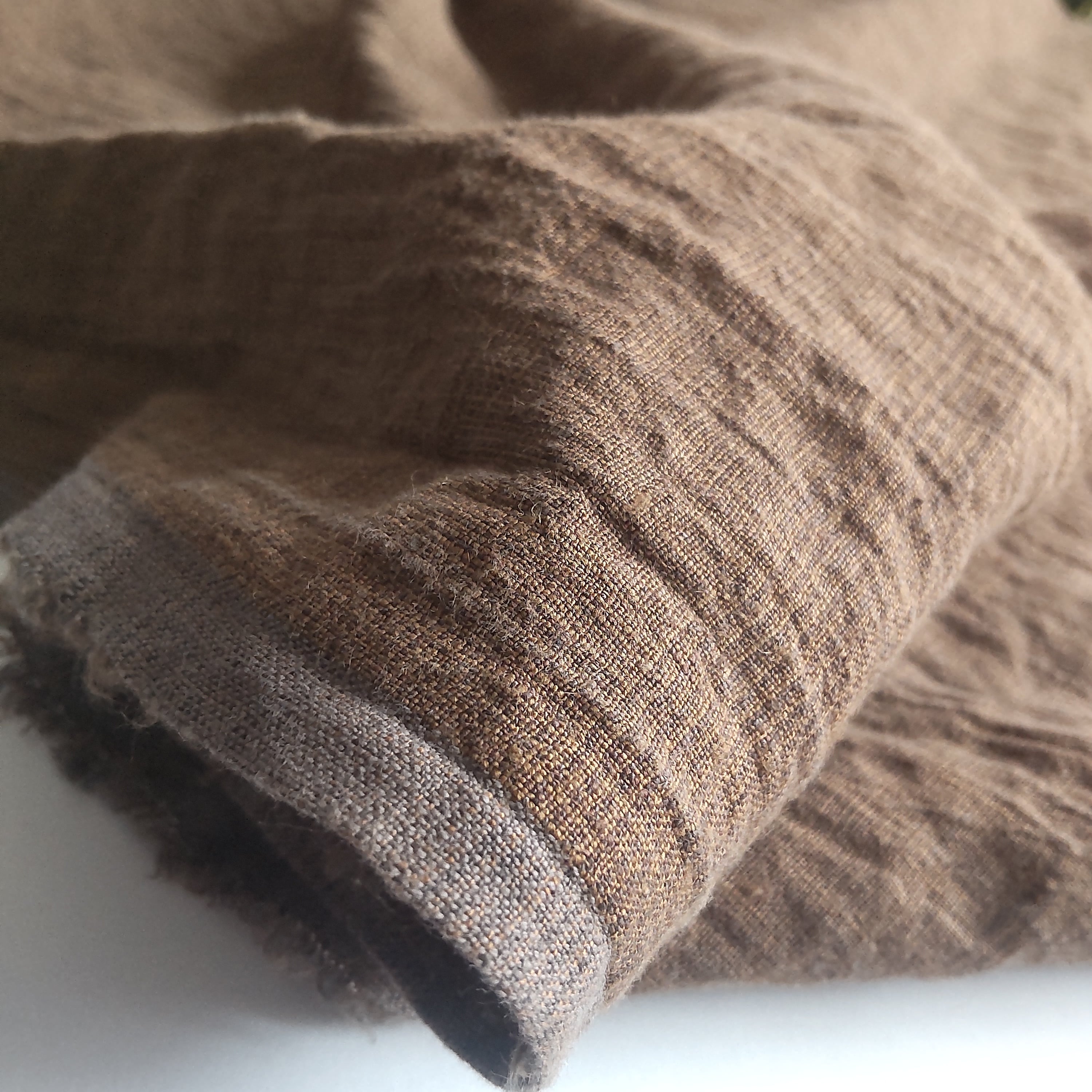 一反販売】20.8m 送料無料 CACAO BROWN VINTAGE WASHED GLENCHECK
