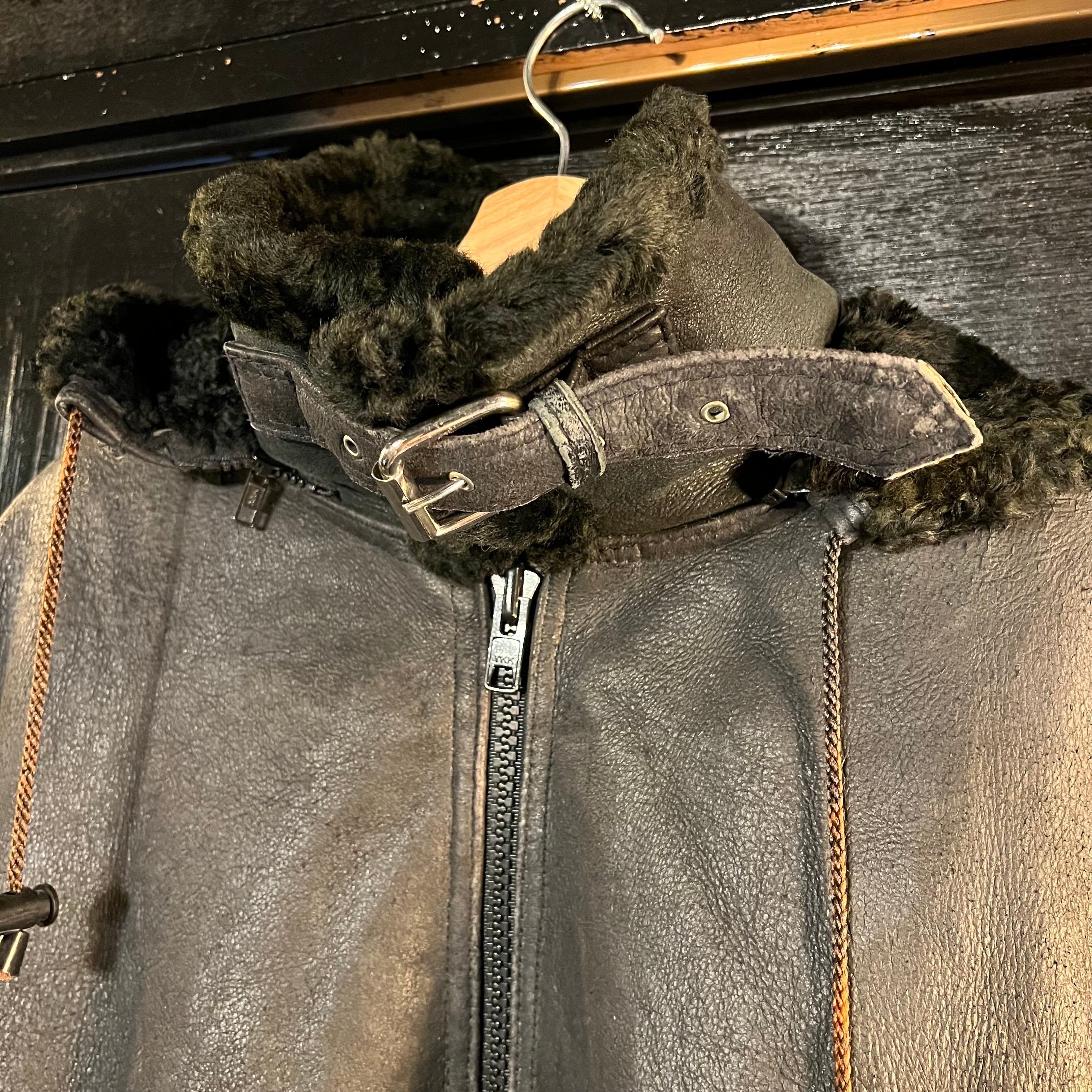 USA製 B-3 フライトジャケット US Army 米軍 オールブラック ムートン