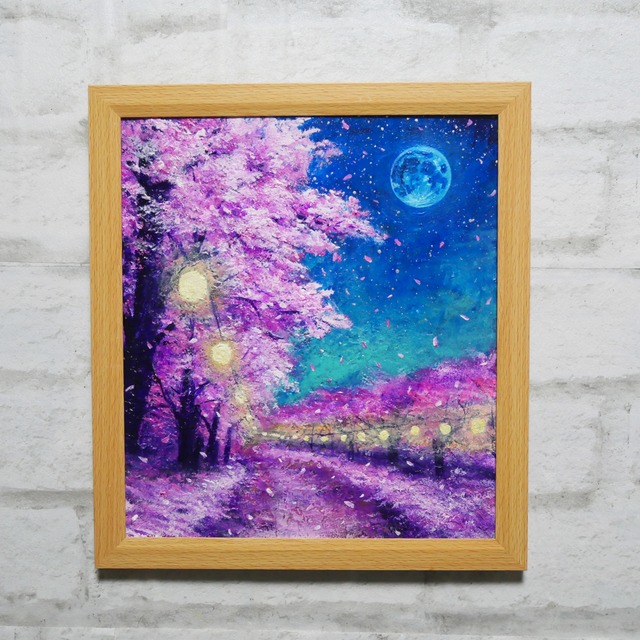 油絵 油彩 油彩画 絵画 絵【早春の桜】 | HIROSHI1990