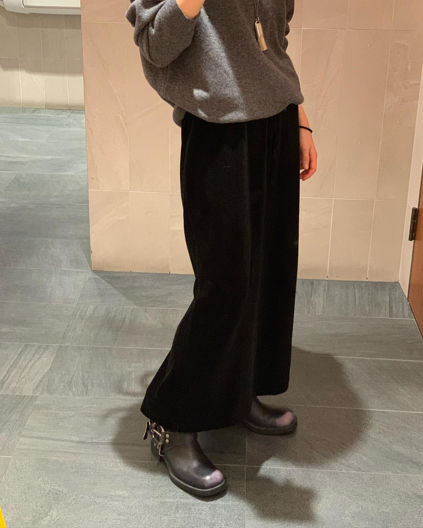 (予約) ounce / Velvet string maxi skirt